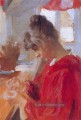 Marie de vestido rojo 1890 Peder Severin Kroyer